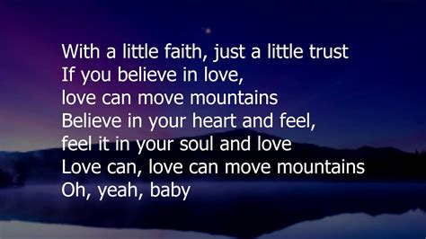 i can move mountains celine dion|love can move mountains lyrics.